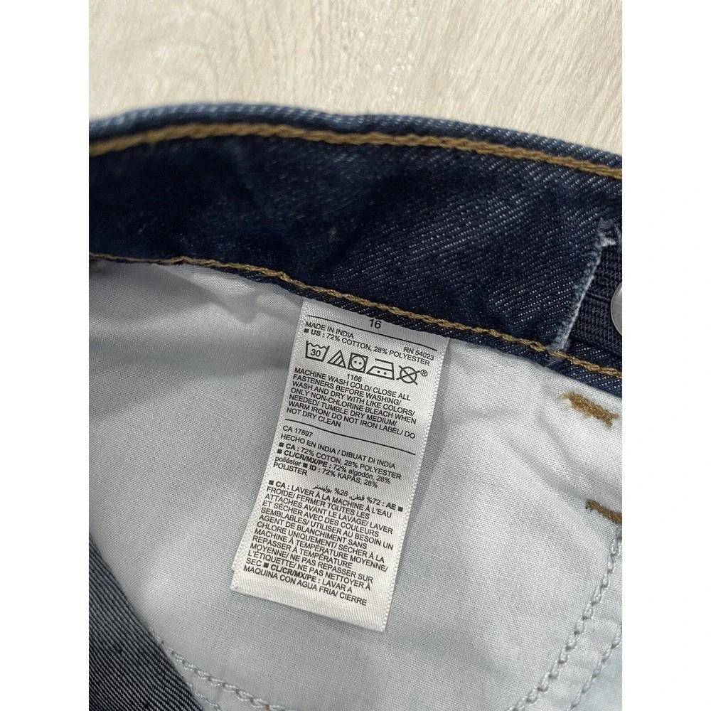 Old Navy Boys Jeans Sz 16 (28x30) Straight Leg Blue Denim Adjustable Waist Pants